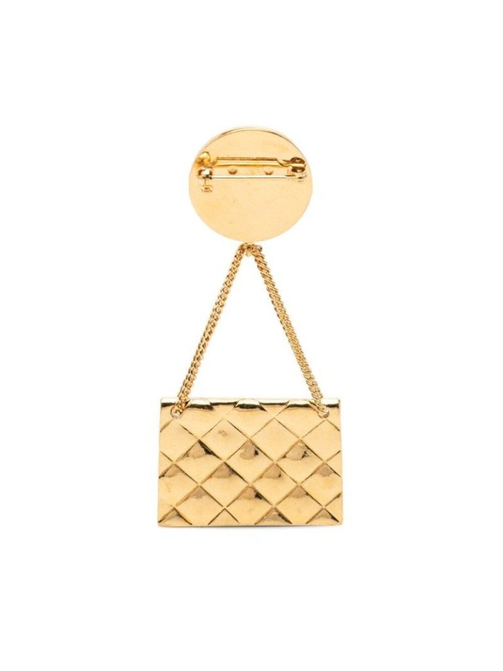 Chanel CC Logo Quilted Bag Motif Brooch Gold Plated - Picture 2 of 3